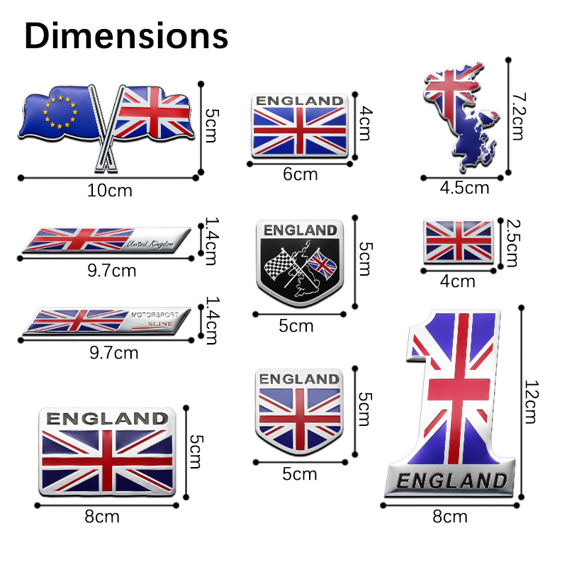 3D Aluminiowa ENGLAND Anglia W – Car Accessories Uk recenzja i cena