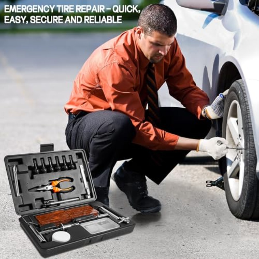 Zestaw do naprawy opon ze stal – Car Emergency Tool Kit recenzja i cena